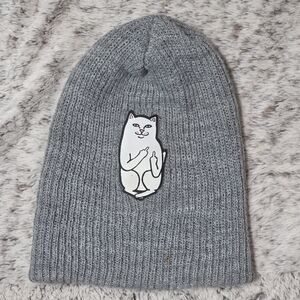 Cat with Middle Fingers Up Winter Hat, Naughty Cat, Funny, Swear